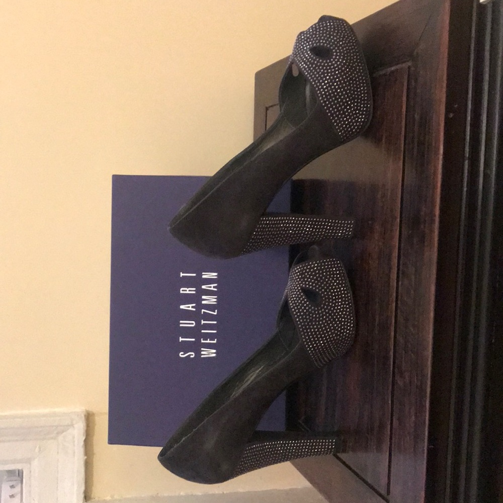 STUART WEITZMAN TEARDROPS ANTHRACITE SUEDE - Picture 3 of 4